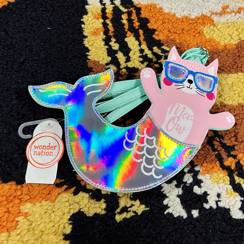 Cutest, WONDER NATION, holographic, mer-kitty purse!!